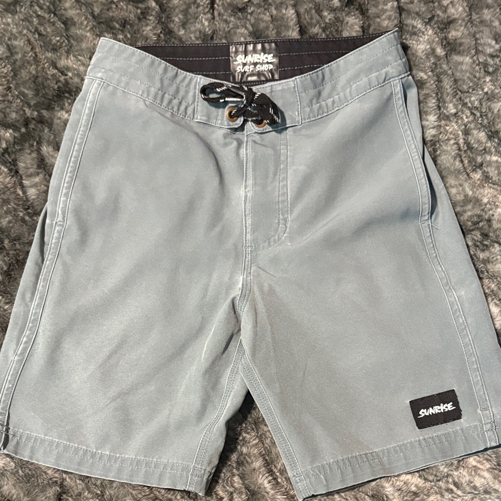 Boy’s Gray Swim Shorts - Classic Surf Trunks